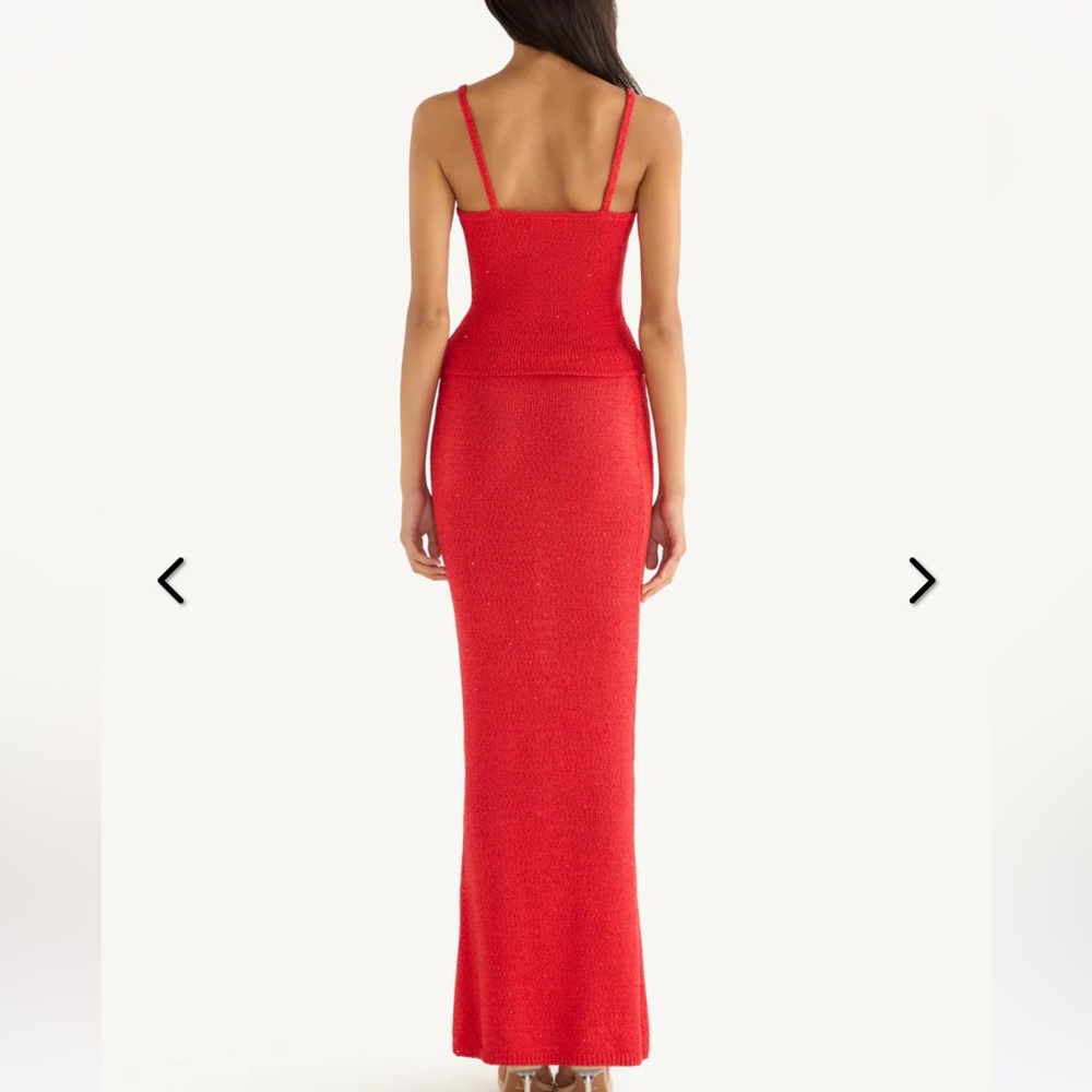 ASTA RESORT CAROLINA CAMISOLE & SKIRT IN ROSSA SEQUIN, SIZE SMALL - Picture 5 of 7